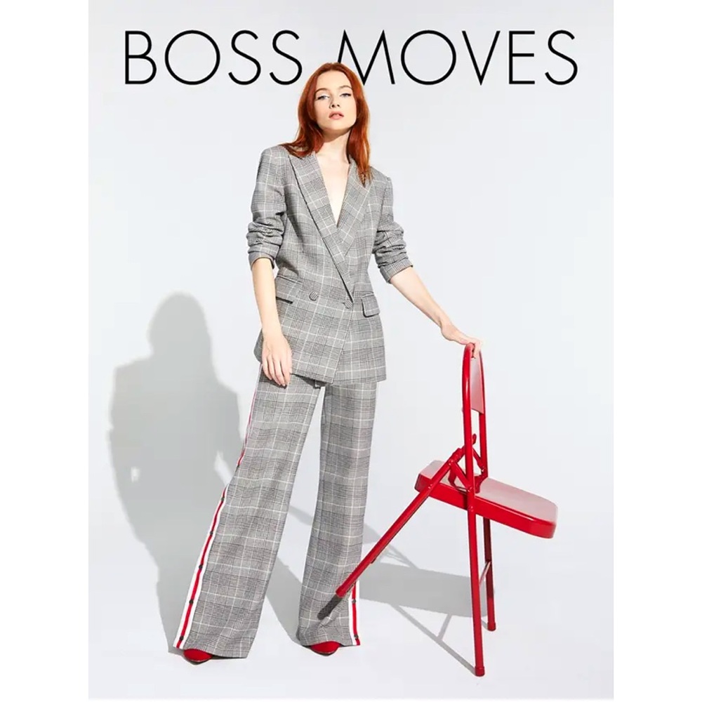 Alice + Olivia Maricruz Plaid Wide Leg Side Snap Pants - Picture 4 of 15
